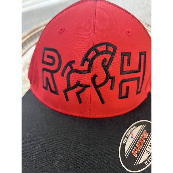Red/Black Snapback Hat Capamerica‎ S/M Flex NWT Unique Trojan Horse logo - Picture 6 of 8